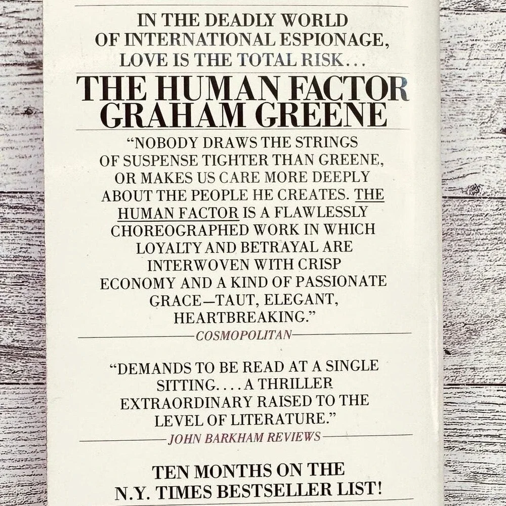 The Human Factor Graham Greene‎ 1979 Paperback Cold War Spy Thriller Avon Books